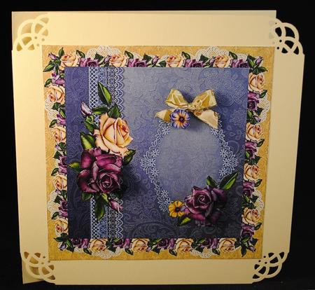 Cream & Lilac Roses 8 in Topper by Yvonne Middleton