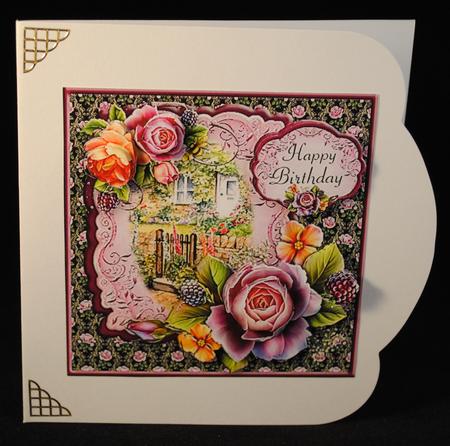 Roses Various Occasions Square Card Topper by Yvonne Middleton