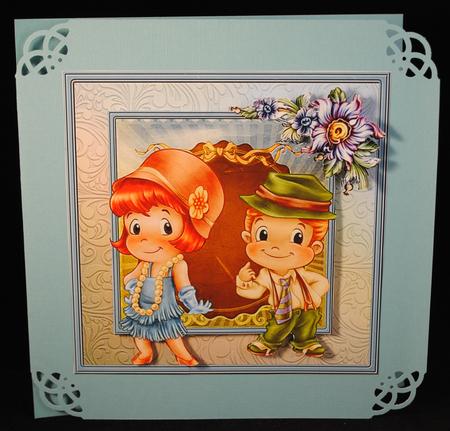 Give Me a Kiss, Cute Couple Card and Decoupage by Yvonne Middleton
