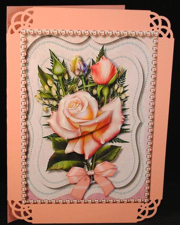 Lovely Pink Roses on a Double Bracket Frame  by Yvonne Middleton