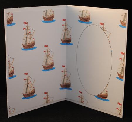 Sailing Ship with Red Flag Insert by Yvonne Middleton