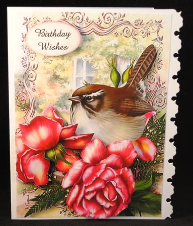 Glory Roses & Wren with Decoupage by Yvonne Middleton