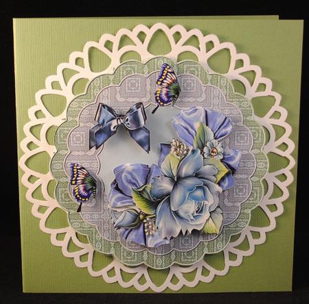 Lace Topper & Bleu Roses by Yvonne Middleton