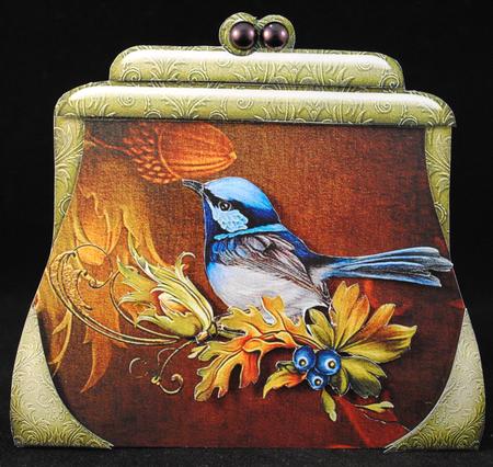 Small Handbag Shape Card Autum by Yvonne Middleton