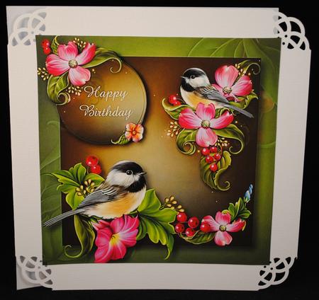 Pretty Pink Flowers and Birds by Yvonne Middleton