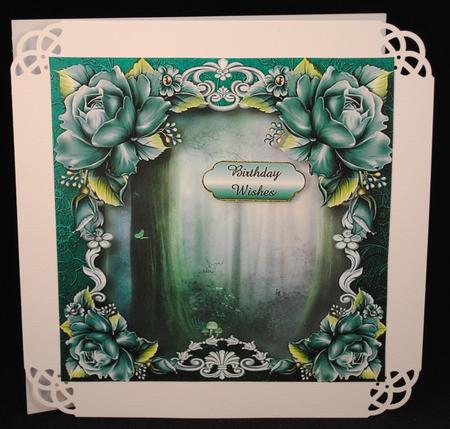 Pretty Teal Roses Scene by Yvonne Middleton