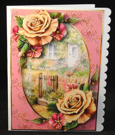 Champagne & Pink Roses at the Rose Cottage by Yvonne Middleton