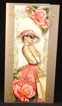 Large Dl Race Day Chic & Pink Roses by Yvonne Middleton