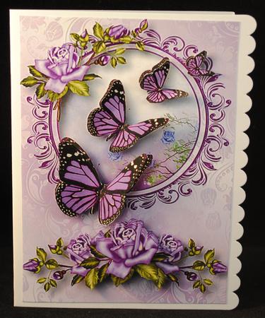 Gorgeous Lilac Roses & Butterflies by Yvonne Middleton