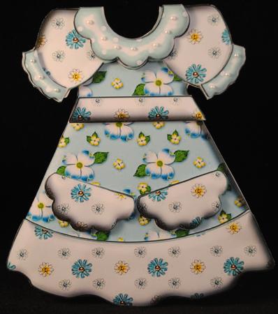 Floral Blue Girls Dress Card Kit by Yvonne Middleton