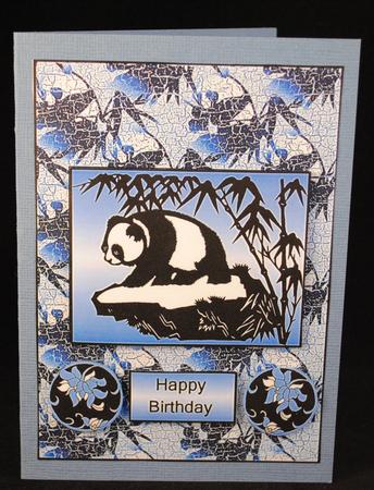 Oriental Panda Blue by Yvonne Middleton