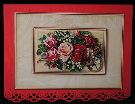 Lovely Pink Roses Quick Card by Yvonne Middleton