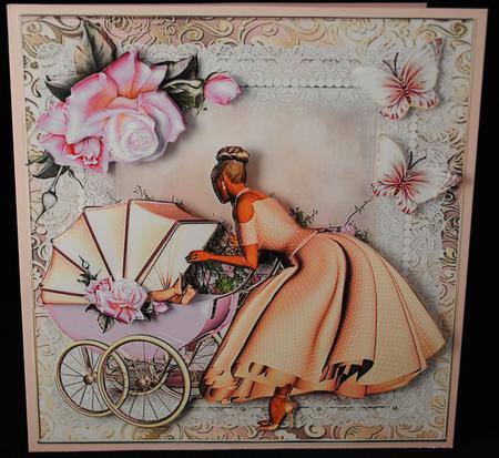 Beautiful Mother and Baby Girl Card Front Kit by Yvonne Middleton