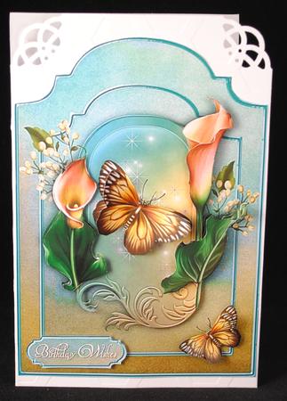 A Lily Dream Shaped Card Front with Step by Step by Yvonne Middleton