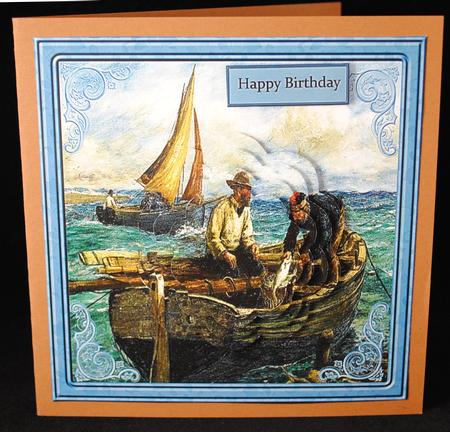 Fishermen Card with Petal Stackers by Yvonne Middleton