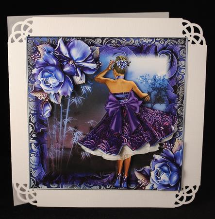 Purple Rose Dress Beauty Card Front Kit by Yvonne Middleton