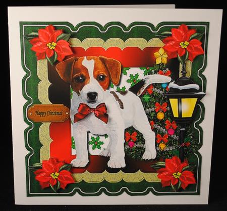 Scallop Topper Cute Puppy Happy Christmas by Yvonne Middleton