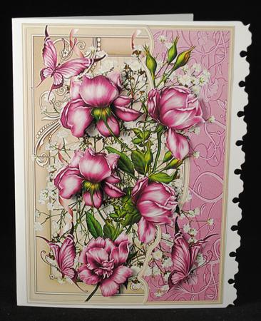 Purple Rose Card with Decoupage by Yvonne Middleton