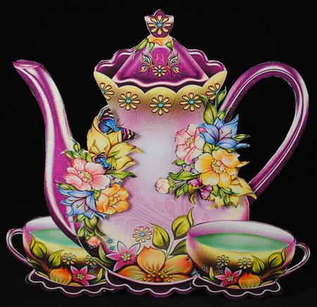 Colorful Flowers with Teapot by Yvonne Middleton