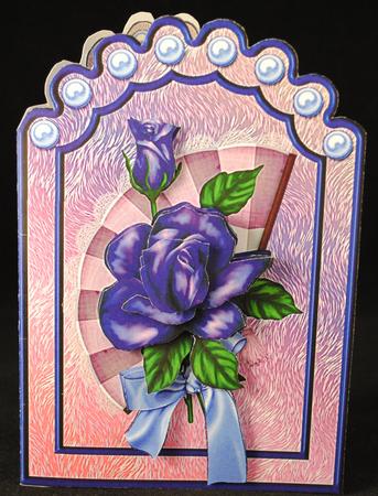 Purple Rose on Fan Scalloped Top Mini Kit by Yvonne Middleton
