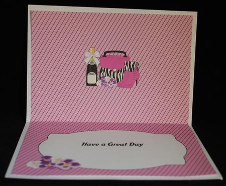 Handbag, Boots, Purple Flowers & Bubbly Insert by Yvonne Middleton