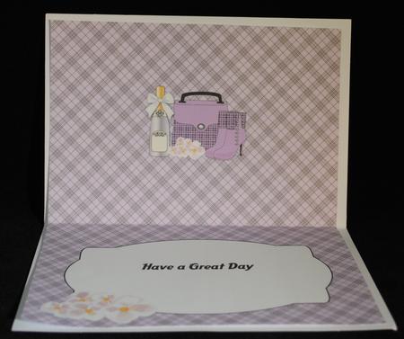 Handbag, Boots, White Flowers & Bubbly Insert by Yvonne Middleton