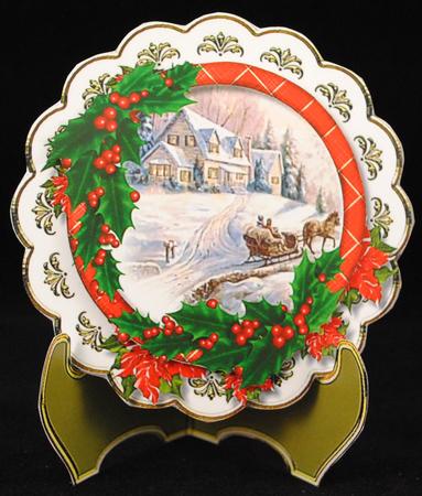 Lovely Christmas Plate and Scene  by Yvonne Middleton