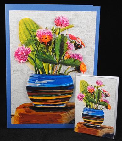 Flowers and Vase Background by Yvonne Middleton