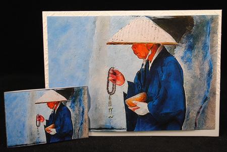 Blue Monk Background by Yvonne Middleton