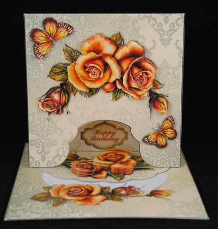 Golden Roses Drop Flap Card Kit by Yvonne Middleton