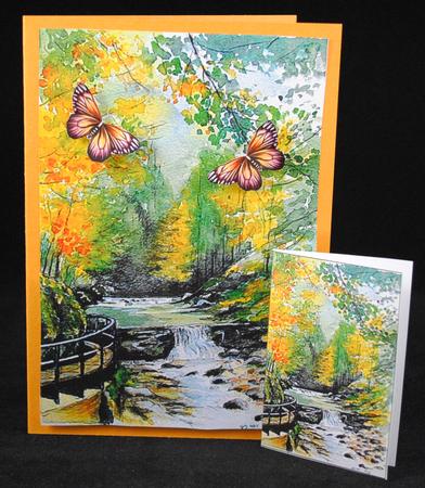 Autumn Stream Background by Yvonne Middleton