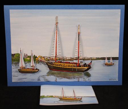 Tall Ship Background by Yvonne Middleton