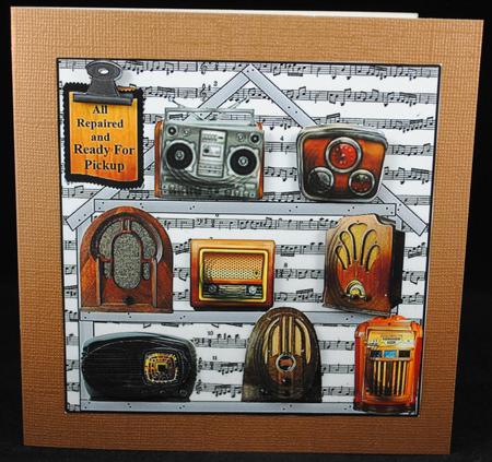 Radio Repair Shop with Fake Pyramid Layers by Yvonne Middleton