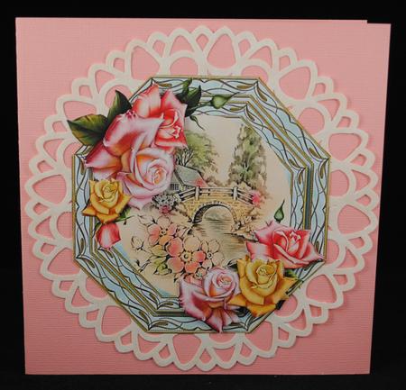 Lovely Easwl or Topper Octagonal Cottage Scene by Yvonne Middleton