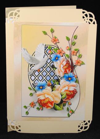Shaped Card Lattice & English Roses by Yvonne Middleton