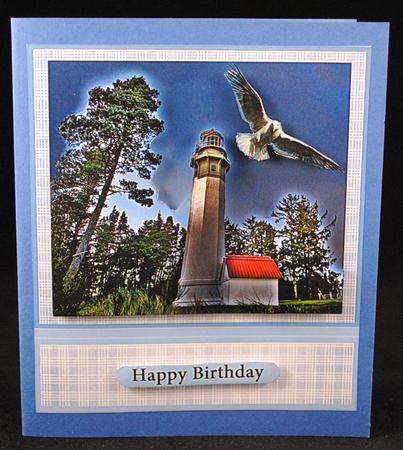 Lighthouse and Seagull by Yvonne Middleton