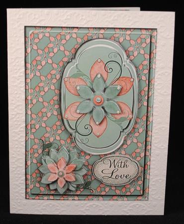 All Occasion Blue and Pink Floral Card Topper by Yvonne Middleton