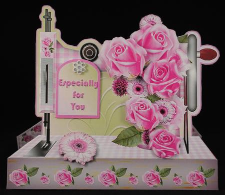 Sewing Machine in Pink Gingham Mini Kit by Yvonne Middleton