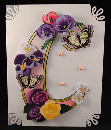 Beautiful Monograms: Pink Letter C Mini Kit by Yvonne Middleton