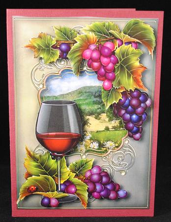 Red Wine & Grapes on the Vine by Yvonne Middleton