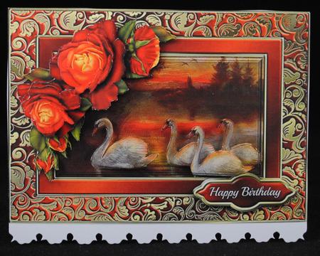 Swans & Roses Fancy Quick Card by Yvonne Middleton