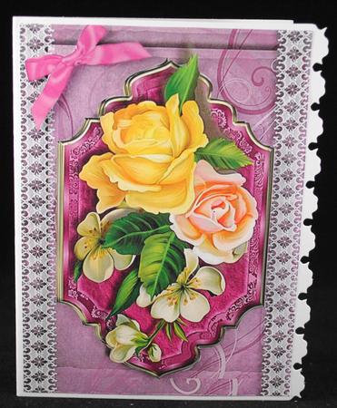 Beautiful Roses and Blossom on Lace by Yvonne Middleton