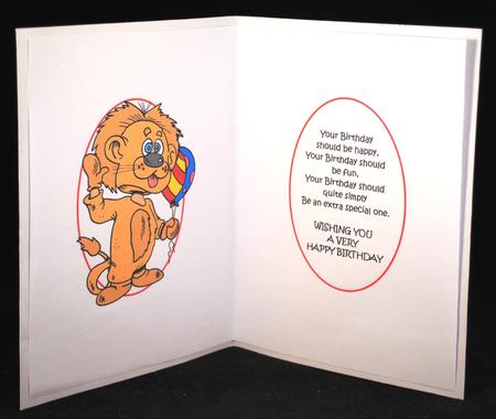 Lions Birthday Wishes Insert by Yvonne Middleton