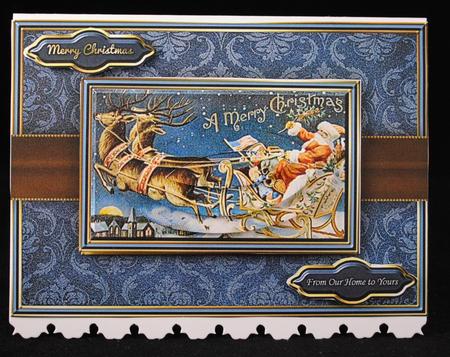 Vintage Santa in the Sleigh Quick Card by Yvonne Middleton