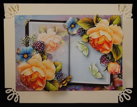 Open Book Gorgeous Peach Roses by Yvonne Middleton
