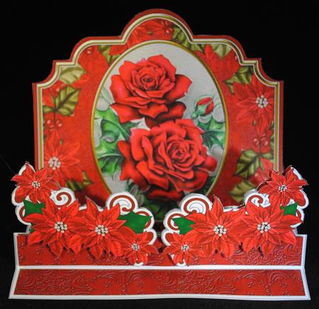 Christmas Red Roses 3D Easel Card Mini Kit by Yvonne Middleton