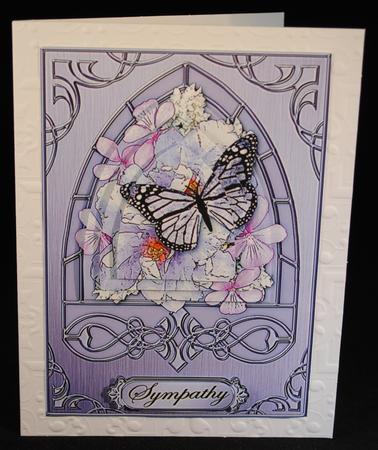 Butterfly & Pastel Flowers Fancy Arch Shaped Pyramid Sheet by Yvonne Middleton