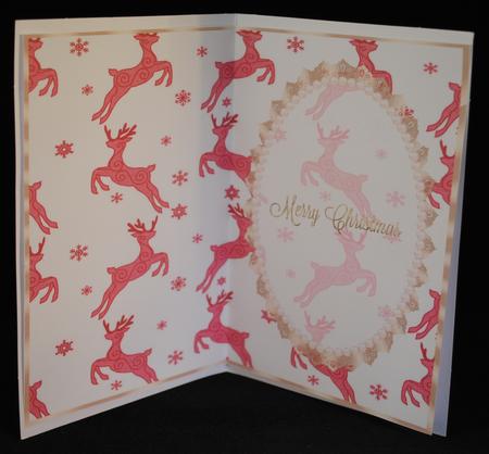 Christmas Riegndeer, Gold Lace and Pearl Insert 2 by Yvonne Middleton