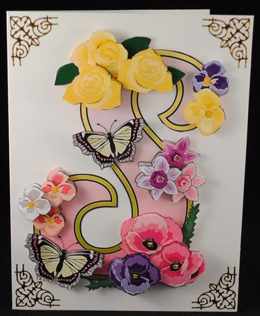 Beautiful Monograms: Pink Letter S Mini Kit by Yvonne Middleton