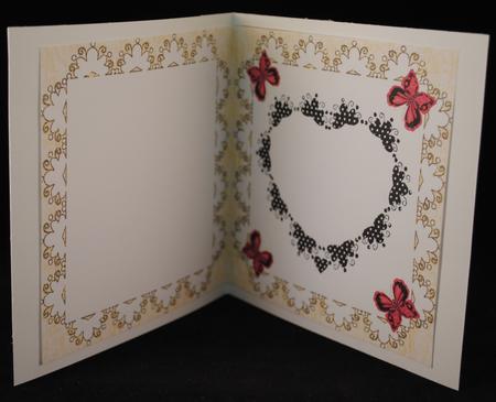Blank Insert with Scallop Heart & Butterflies 5 by Yvonne Middleton
